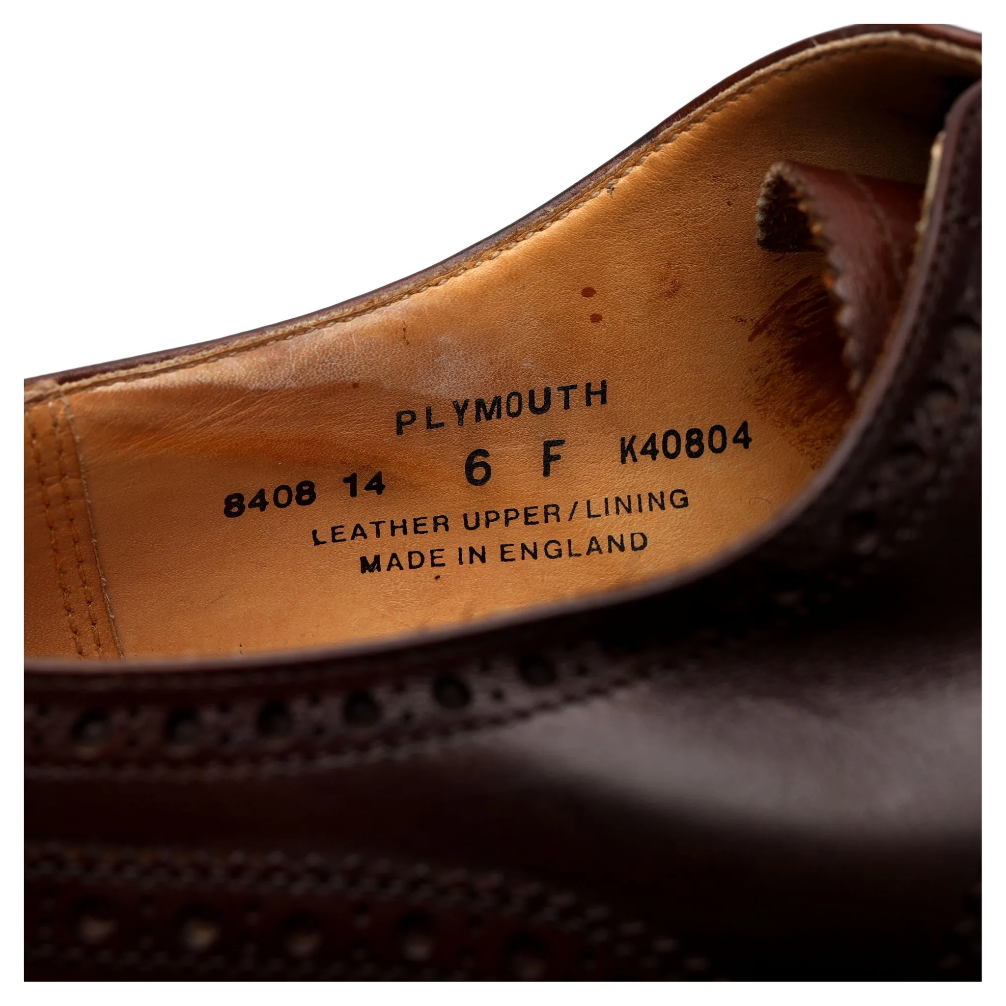 'Plymouth' Dark Brown Leather Oxford Brogues UK 6 F