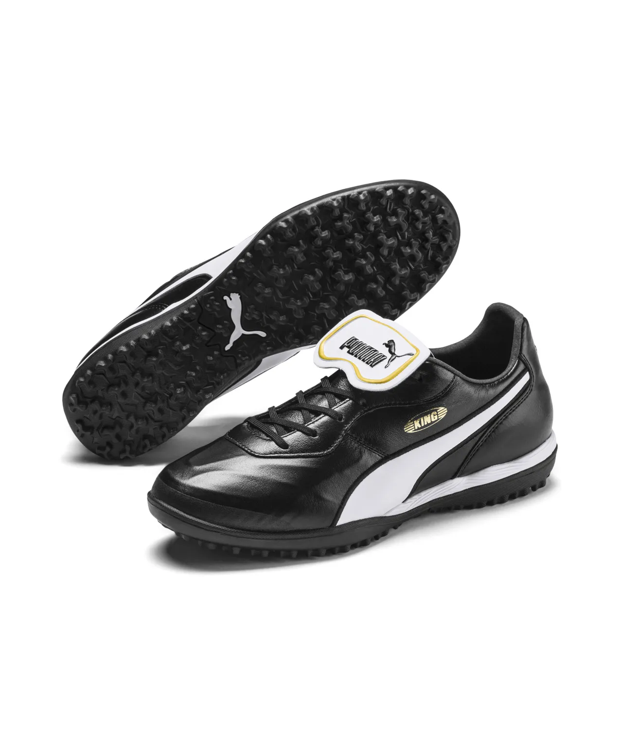 PUMA KING TOP TURF SHOES - 105734 01 BLACK/WHITE