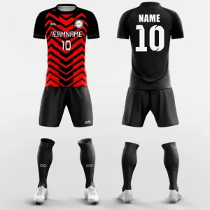 Red Wave - Custom Soccer Jerseys Kit Sublimated Design