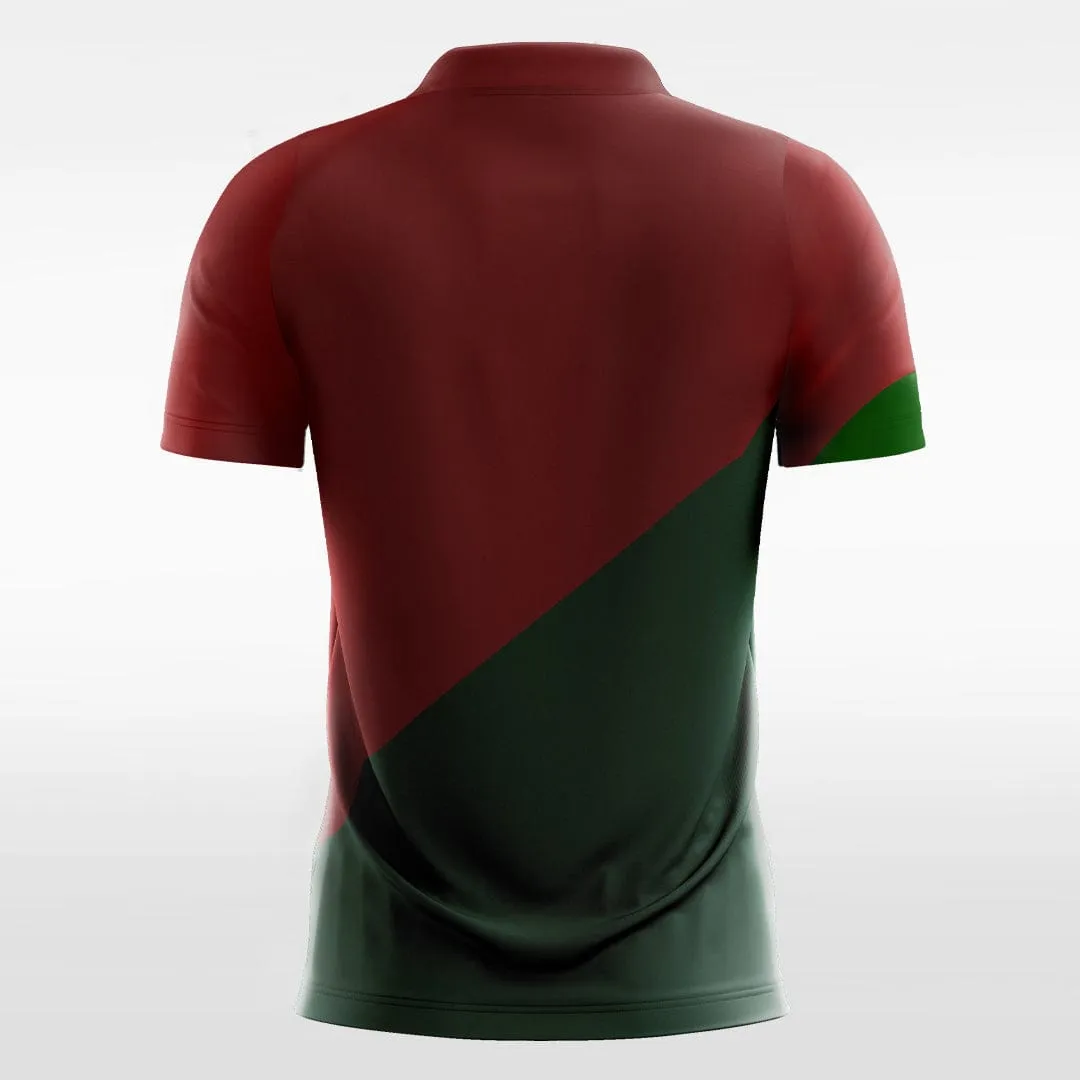 Retro Split - Custom Kids Soccer Jerseys Red Green Design