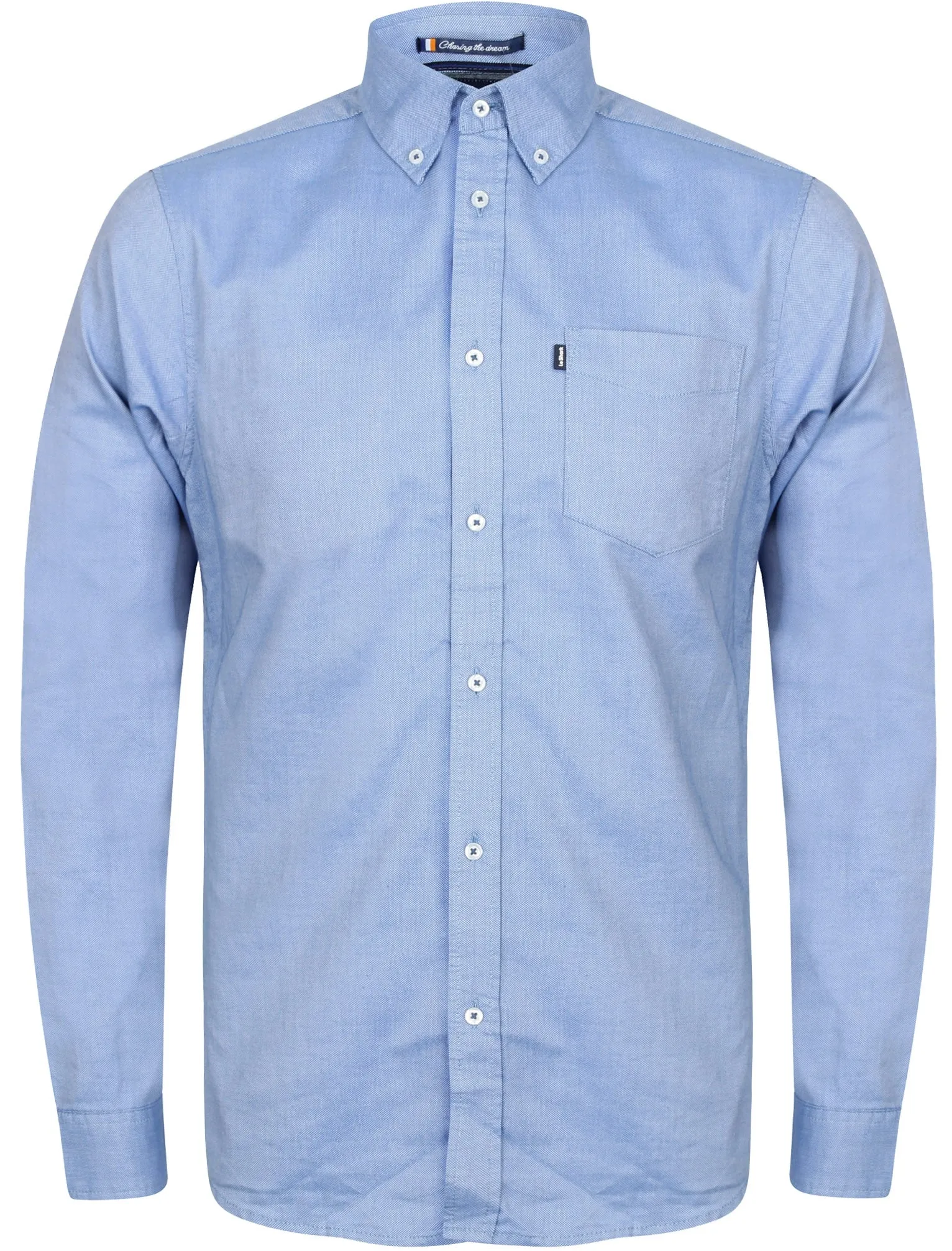 Setana Long Sleeve Dobby Cotton Shirt in Light Blue - Le Shark