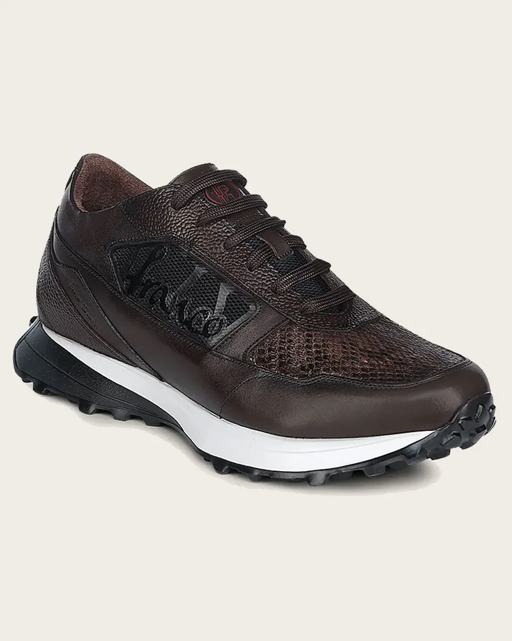 Sneakers dark brown exotic leather