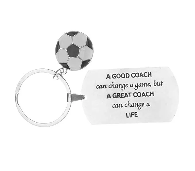 Soccer Coach Keychain - A Good Coach Can Change a Game But a Great Coach can Change a Life Keychain