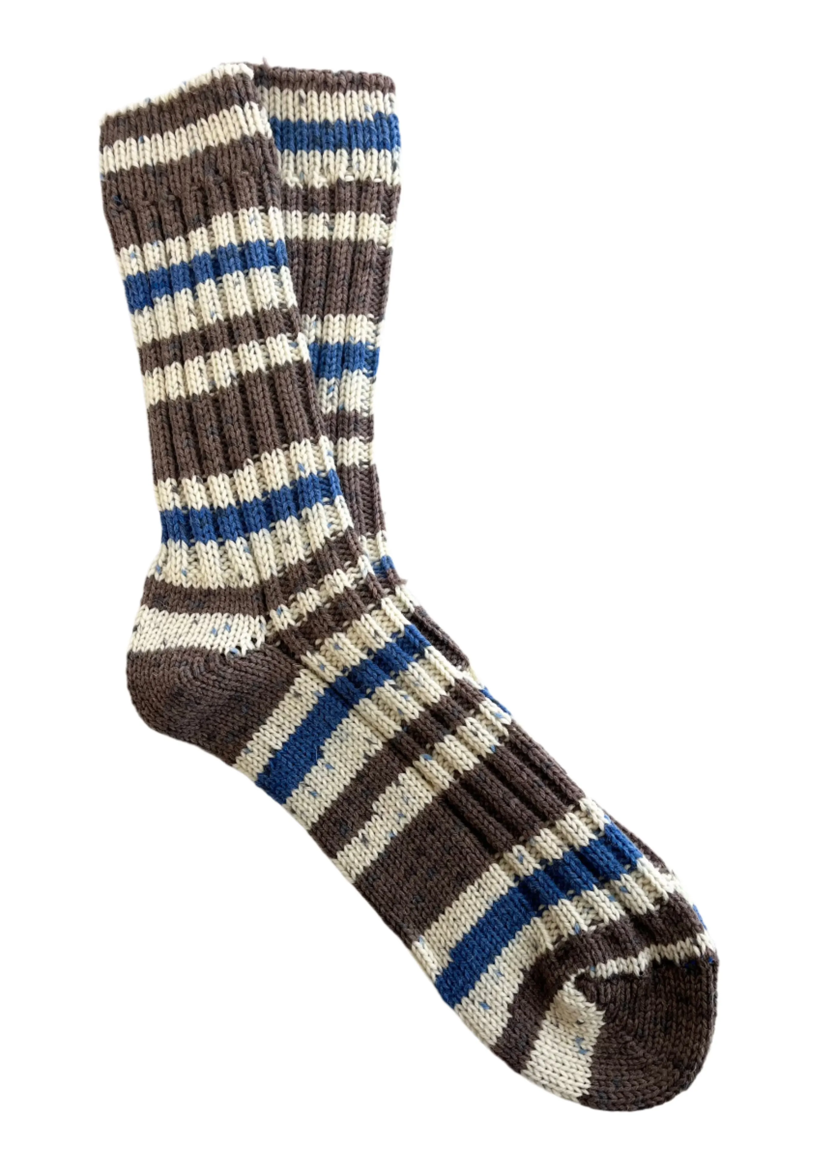 Soft Merino Wool Fair Isle Socks | Brown Royal Ecru