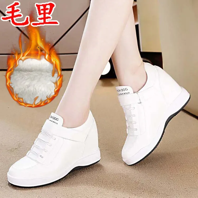 Sohiwoo New Spring Autumn High Top Wedge Platform Sneakers Casual Hidden Heels Ladies Sneaker Women's Shoes Tennis Female