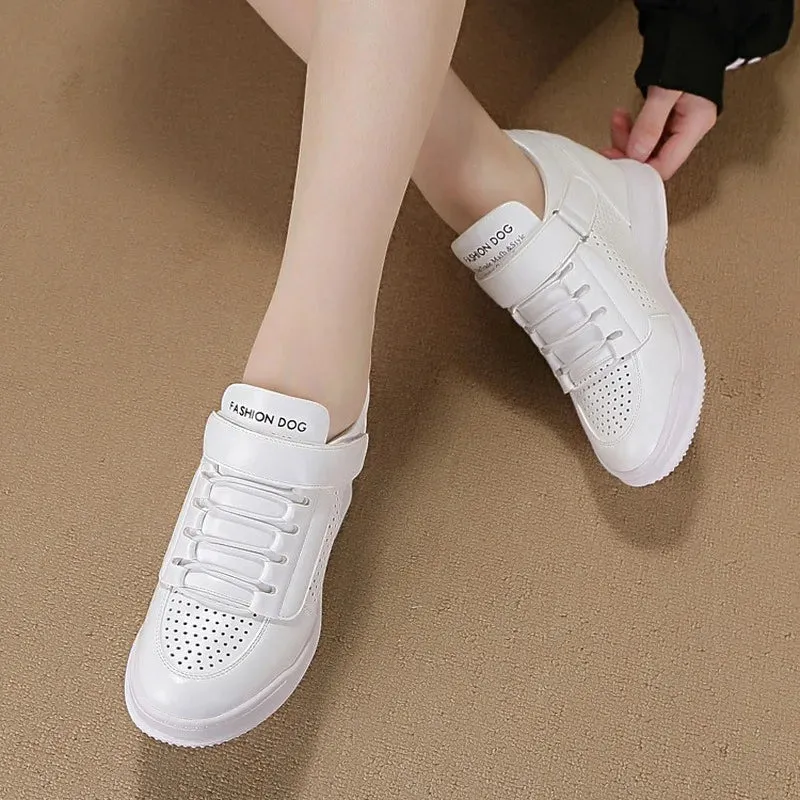 Sohiwoo New Spring Autumn High Top Wedge Platform Sneakers Casual Hidden Heels Ladies Sneaker Women's Shoes Tennis Female