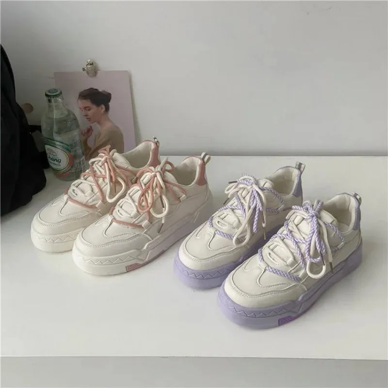 Sohiwoo New Women's Sneakers Purple Fashion Casual Woman Sneakers Tennis Female Vulcanized Shoes Autumn winter Women's Sports Shoes