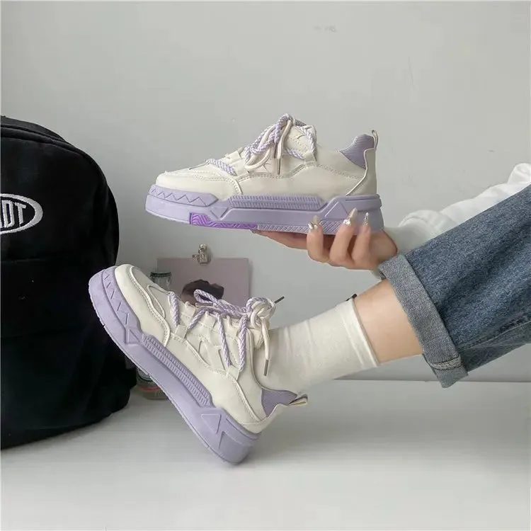 Sohiwoo New Women's Sneakers Purple Fashion Casual Woman Sneakers Tennis Female Vulcanized Shoes Autumn winter Women's Sports Shoes