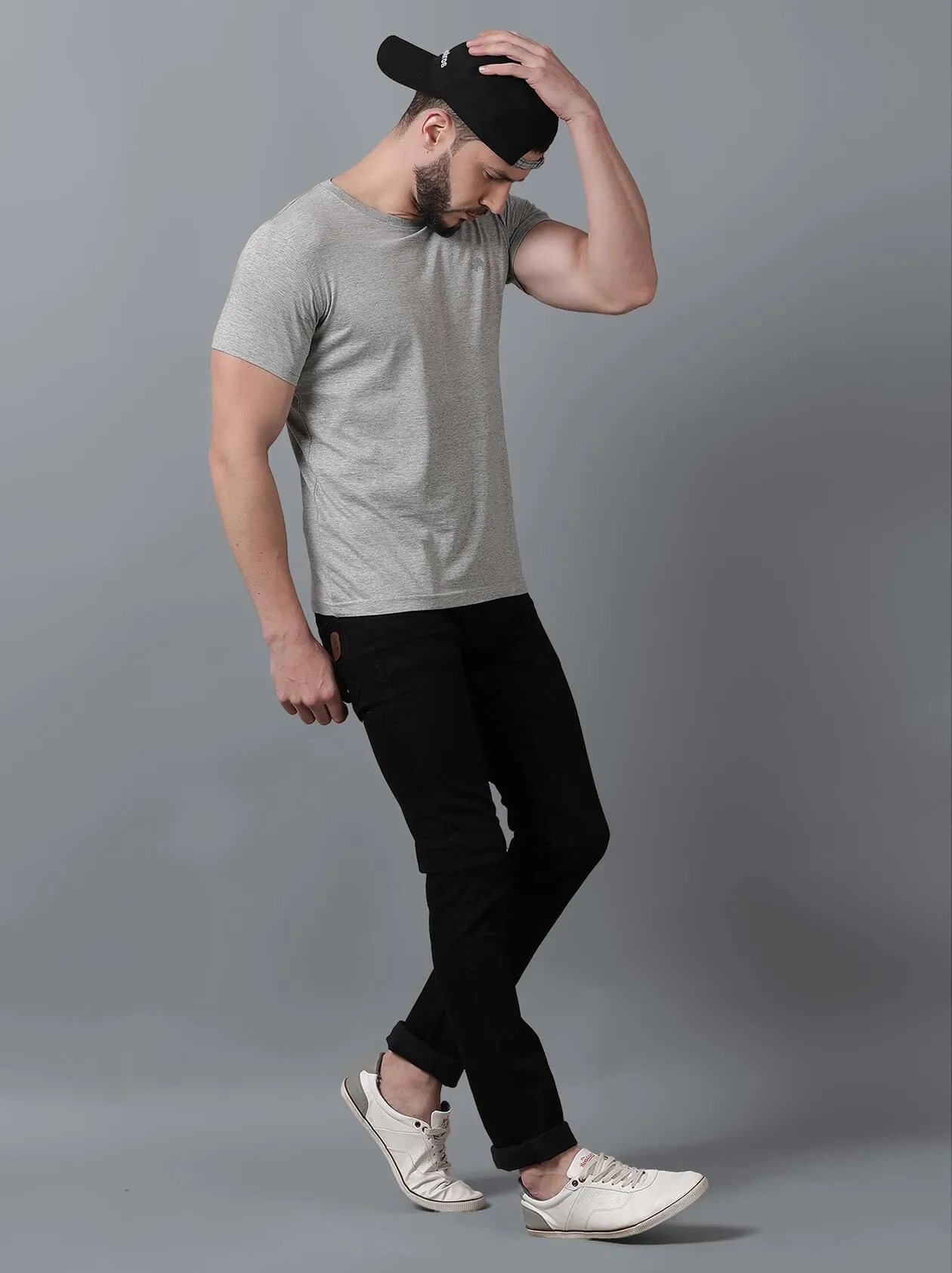 Solid Grey T-Shirt for Men (MAQUIRE 1012)