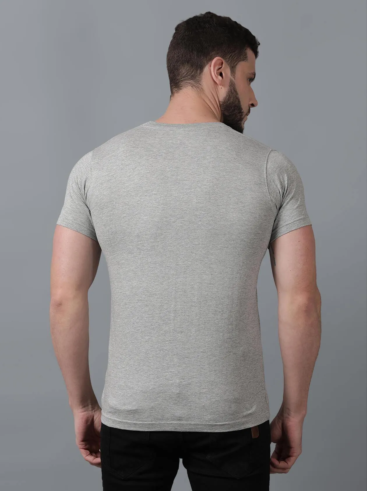 Solid Grey T-Shirt for Men (MAQUIRE 1012)