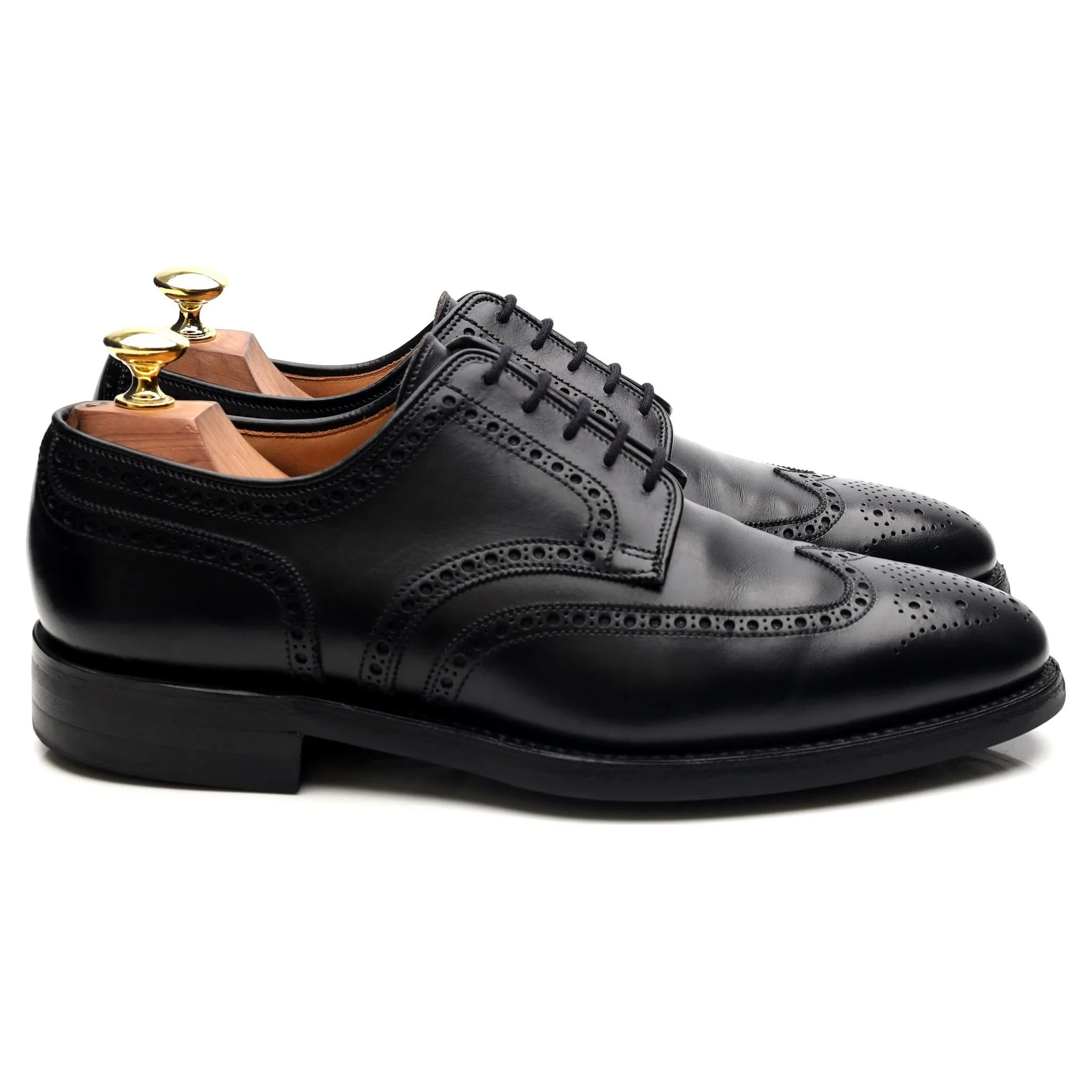 'Swansea' Black Leather Derby Brogues UK 7.5 E