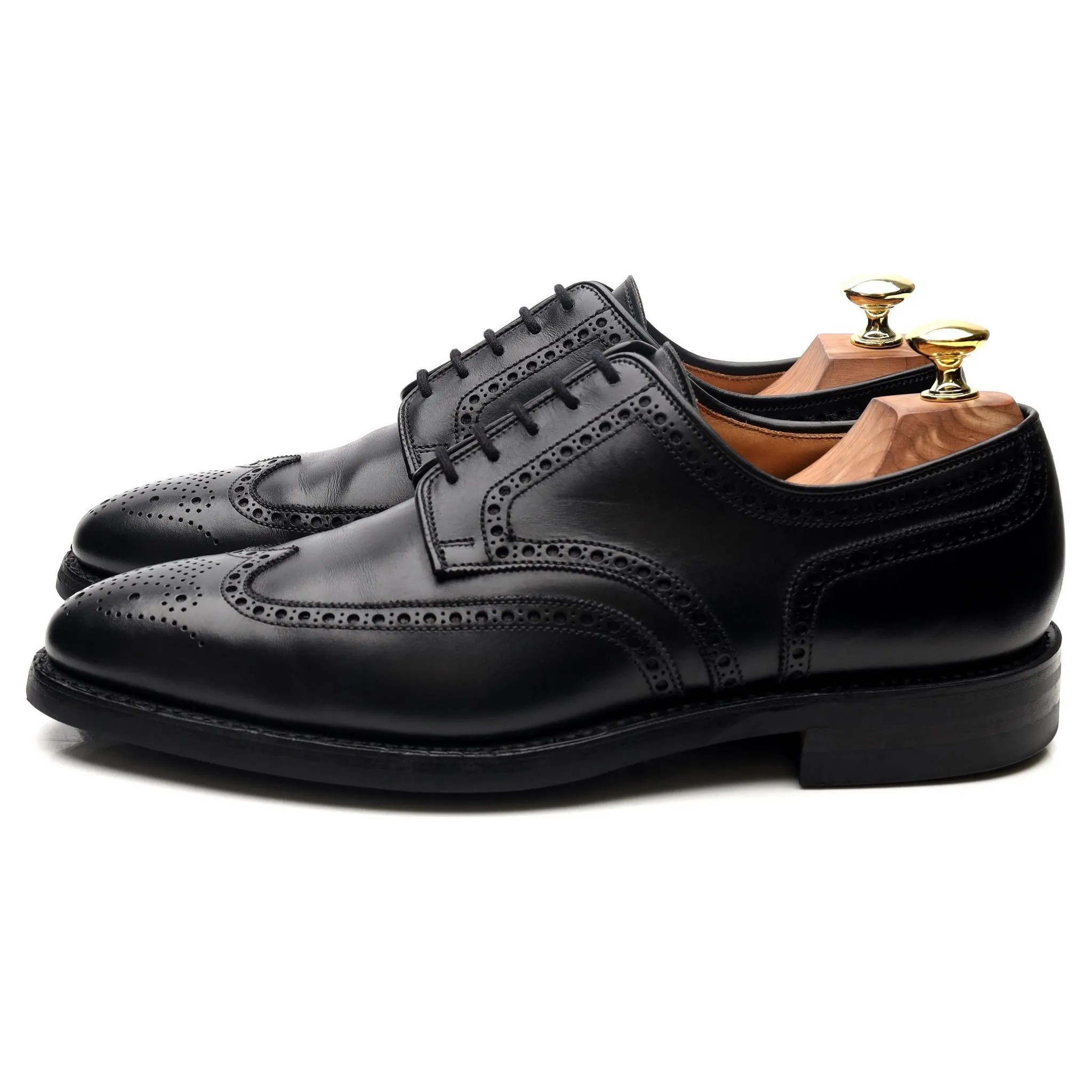 'Swansea' Black Leather Derby Brogues UK 7.5 E