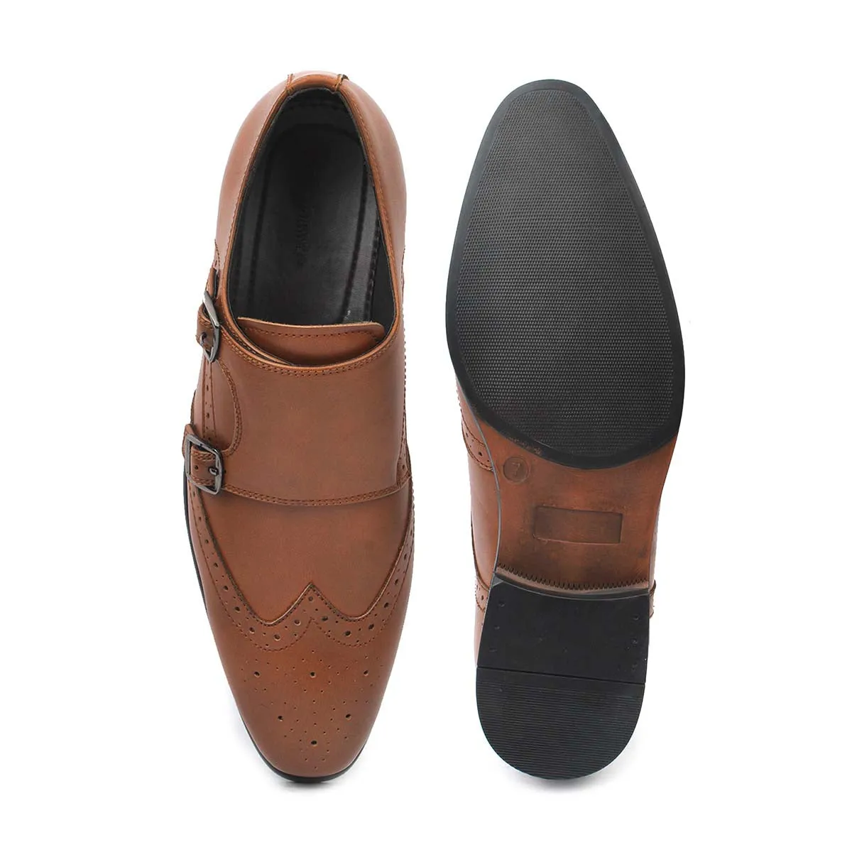 Tan Double Monk Brogues