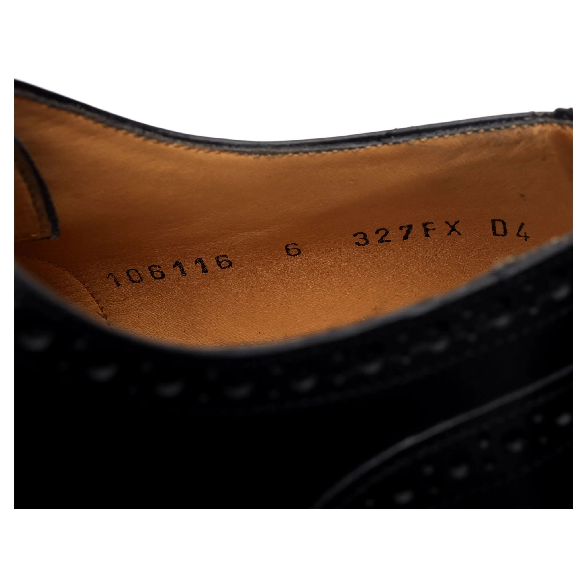 'Tiverton' Black Leather Oxford Semi Brogues UK 6 FX