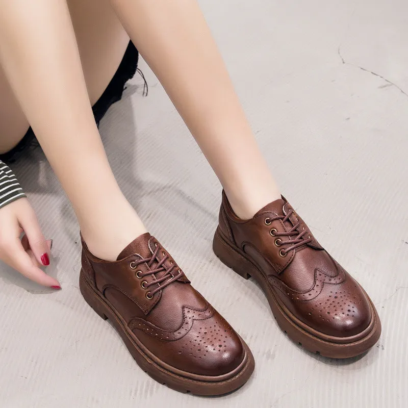 Vintage Brogues Women's Lace Up Loafers