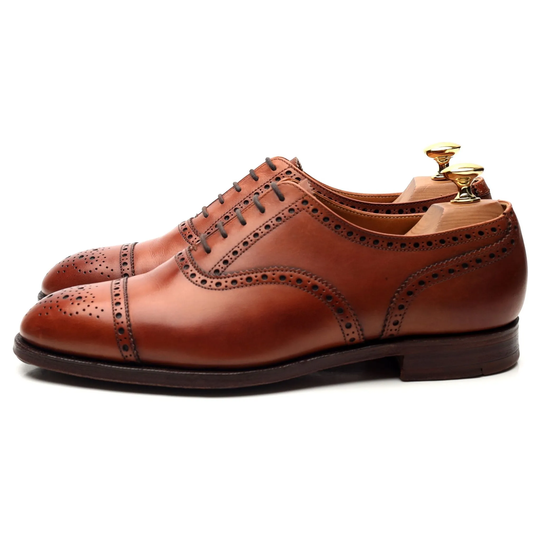 'Westminster' Tan Brown Leather Oxford Brogues UK 6.5 E