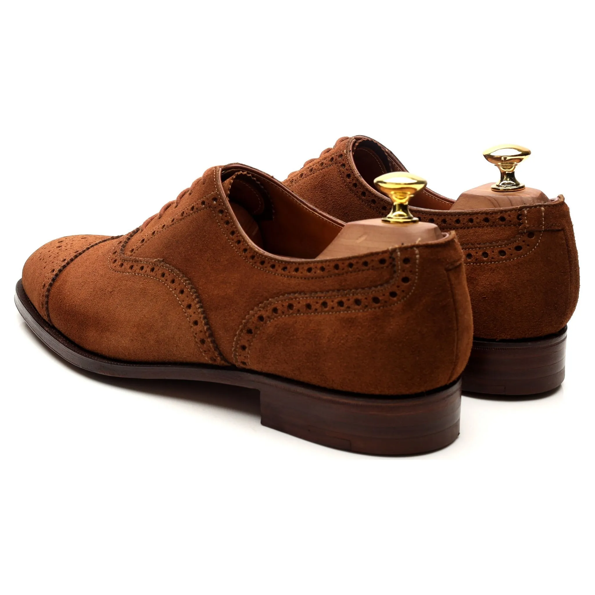 'Westminster' Tan Brown Suede Oxford Semi Brogues UK 8.5 E