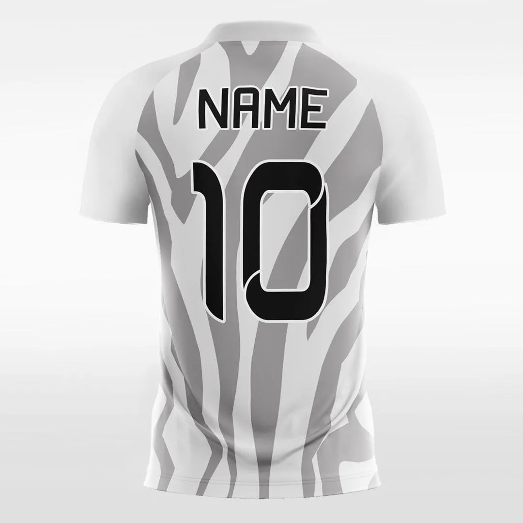 White and Grey Zebra - Custom Kids Soccer Jerseys Design Cool