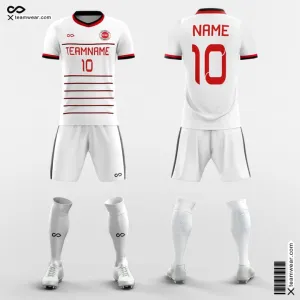 White Striped - Custom Soccer Jerseys Kit Sublimated for Academy